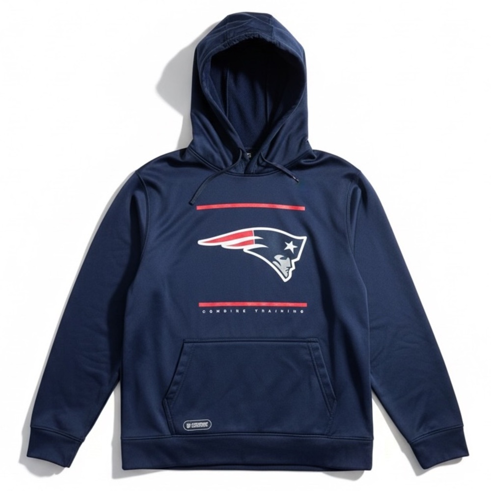 NFL Team Apparel Patriots Combine Training Hoodie Streetwear Athleisure Navy XL